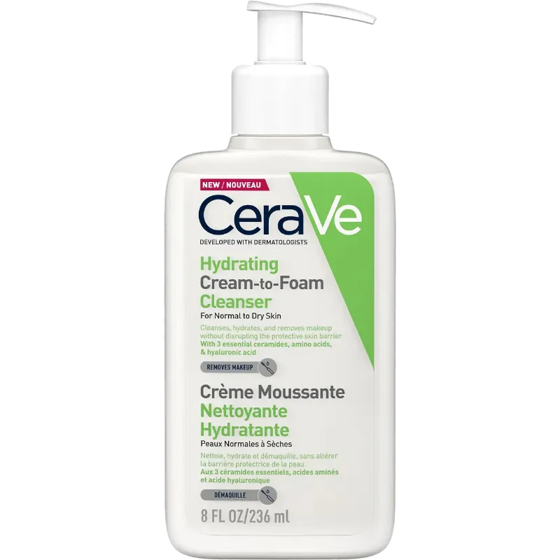 Free CeraVe Hydrating Cream-to-Foam Cleanser